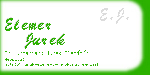 elemer jurek business card